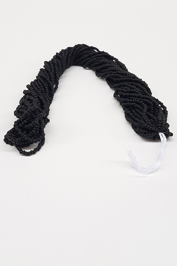 Matte Black String Sand Beads - 1