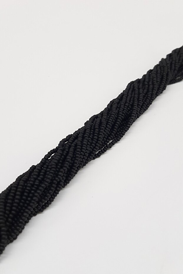 Matte Black String Sand Beads - 2