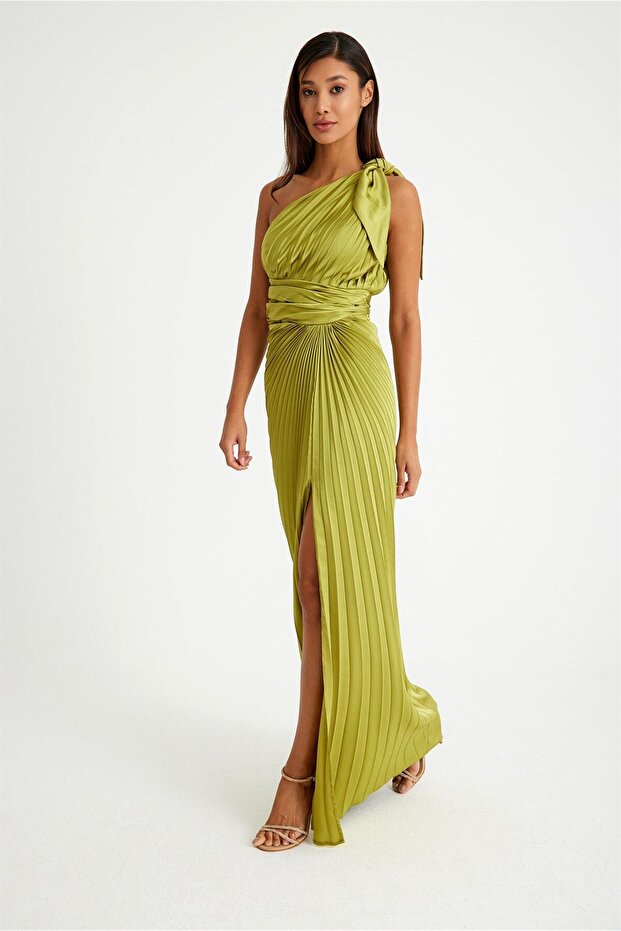 5255SAT Saten Elbise - 2