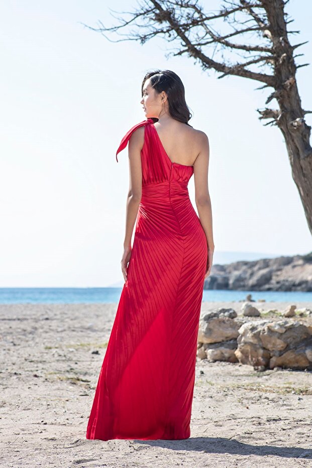 5255SAT Saten Elbise - 2