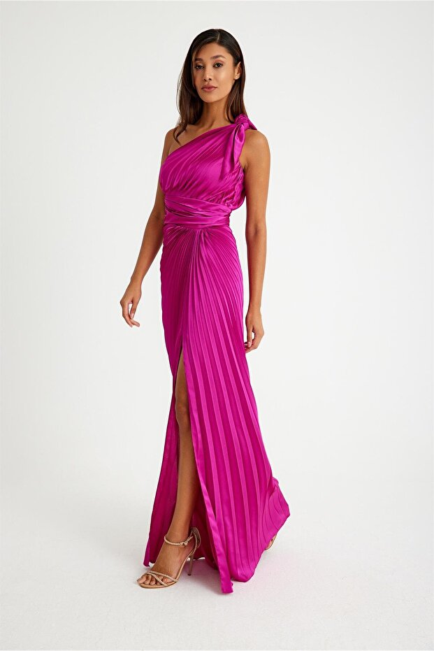 5255SAT Saten Elbise - 2