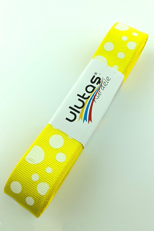 Yellow Small Large Polka Dot Grosgrain Ribbon 10 Mt