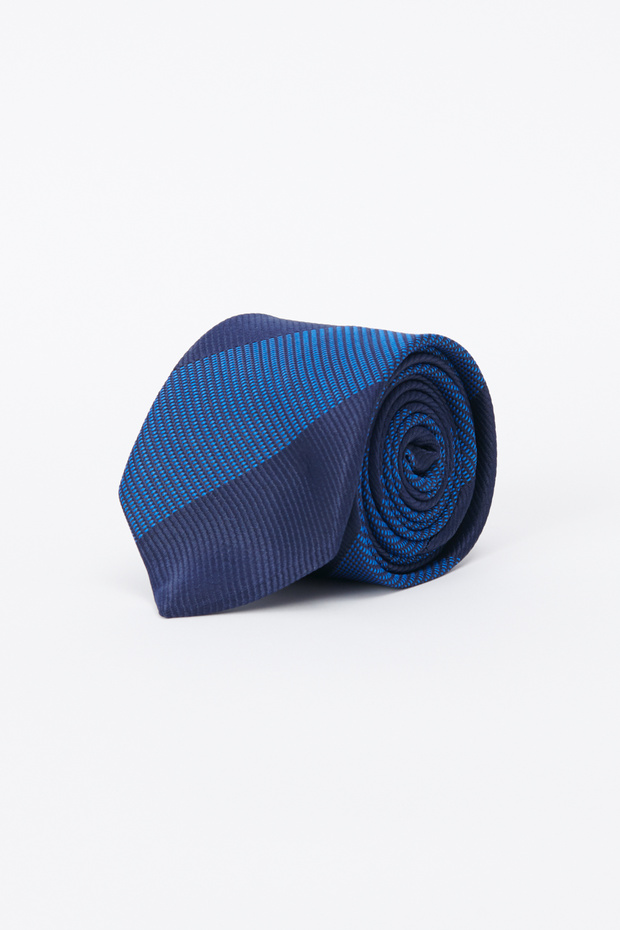 Men's Anthracite-dark blue Patterned Tie - 2
