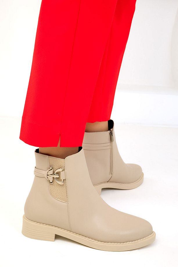 Bej Kadın Bot & Bootie 19585 - 4
