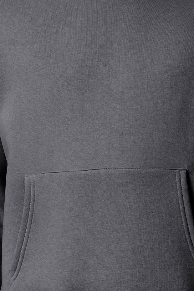 Antrasit Oversize/Geniş Kesim Sırtı Nakış Detaylı Kapüşonlu Sweatshirt TMNAW25SW00142 - 7