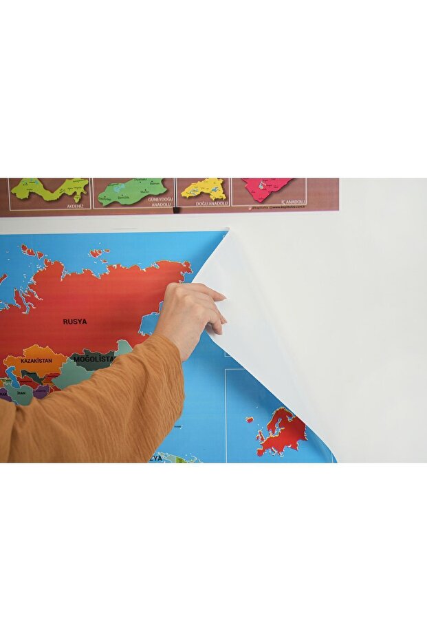 مجموعة خريطة العالم التركية الملونة الثابتة - 4
