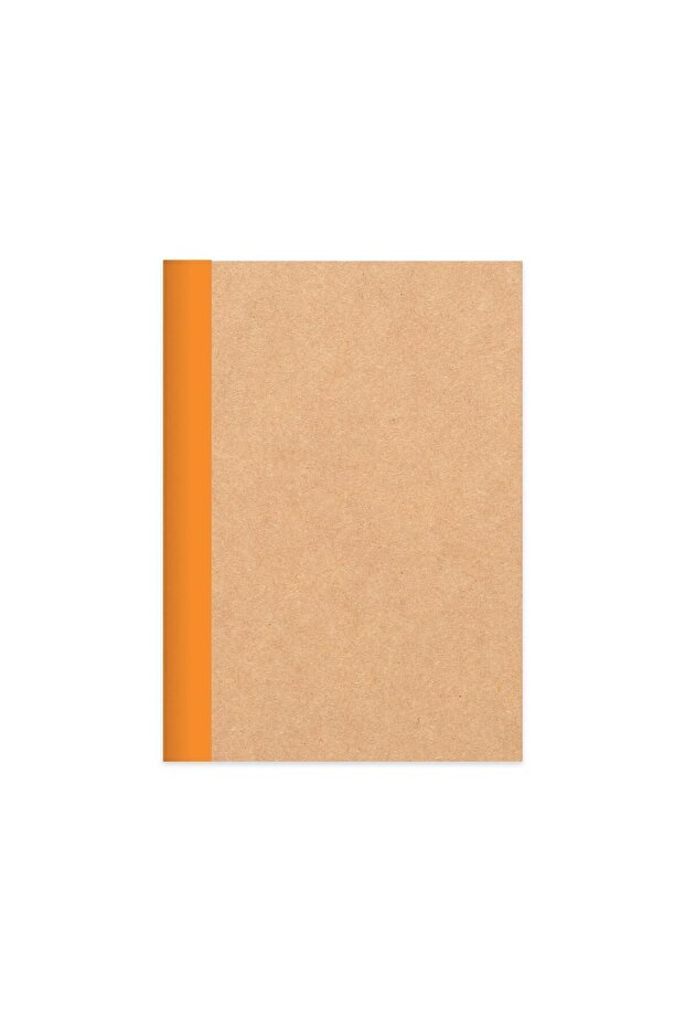 Striped Sticker Kraft Cover Notebook Orange 18.5*26 50 Pages.