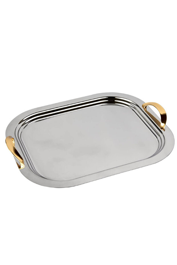 Koza 1 Piece Tea Tray Large Size Plain Gold