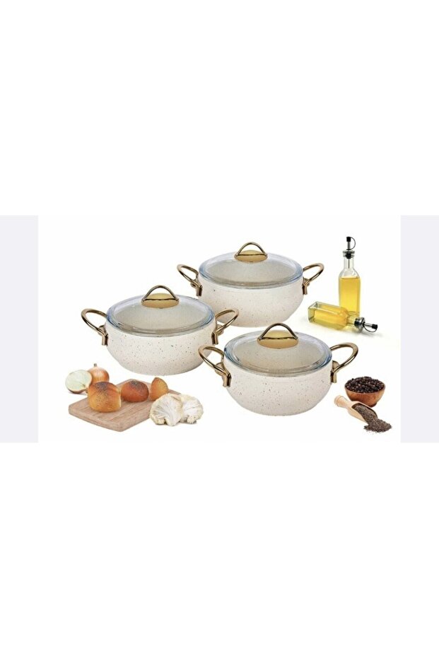 Krem Ezme Granit Güveç Seti 6 Parça - 2