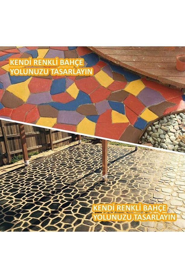 Zemin Kaplama Kalıbı Bahçe Taş Kalıbı Yürüyüş Yolu Kaldırım Yapım Aparatı 42x40 Cm 2adet - 4