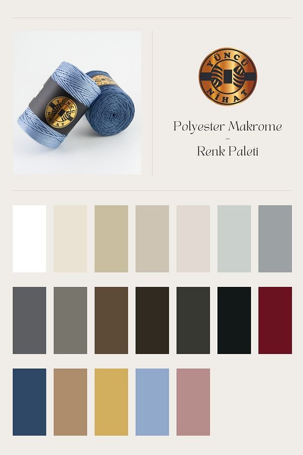 200 gr - 200 Mt - 2.5 Mm Polyester Makrome Ipi Kahverengi (181) Çanta Ipi Supla Ipi Örgü Ipi - 5