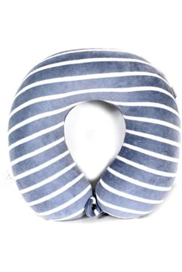 Memory Foam Pillow Polyester Navy Compact and portable Customized Neck Support