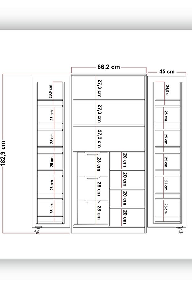 MOLİNA 3 ÇEKMECELİ 165 DERECE - 8