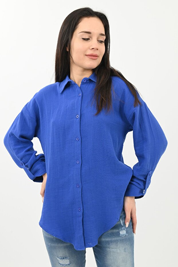 Women's Sleeve Fold Detailed Shirt 1713-25