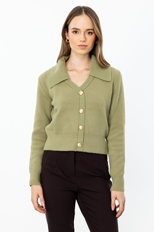 Süs Düğmeli Kazak - 1