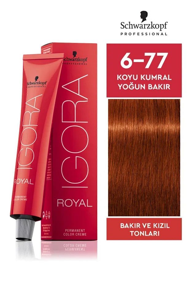 Professional Iğora Royal 6-77 Koyu Kumral Yoğun Bakır Saç Boyası 60ml - 1