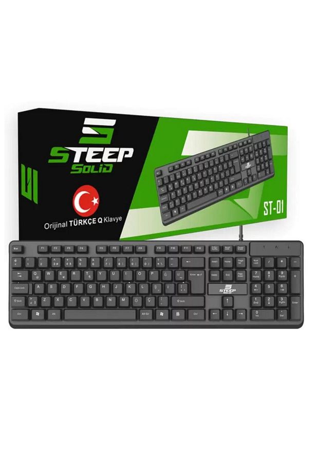 Pars Power Steep Solid St-01 Kablolu Standart Ofis Klavyesi - Türkçe Q Klavye Steepst01klv - 1