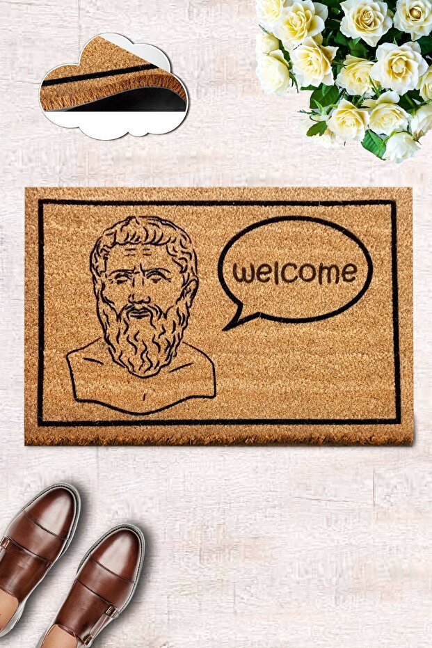 Coco Statue Natural Koko Mat, Bristle Door Mat