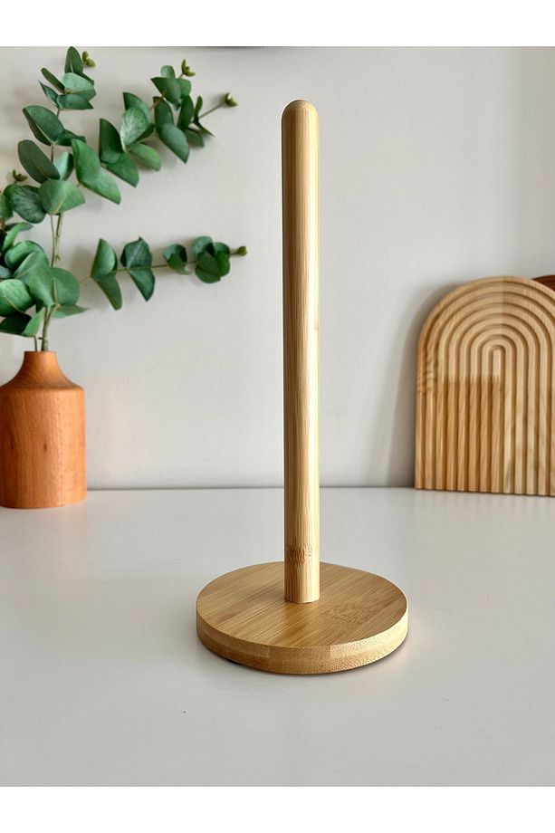 Bambu Kağıt Havluluk, Rulo Kağıt Havlu Tutacağı, Dekoratif Peçetelik Oval - 2