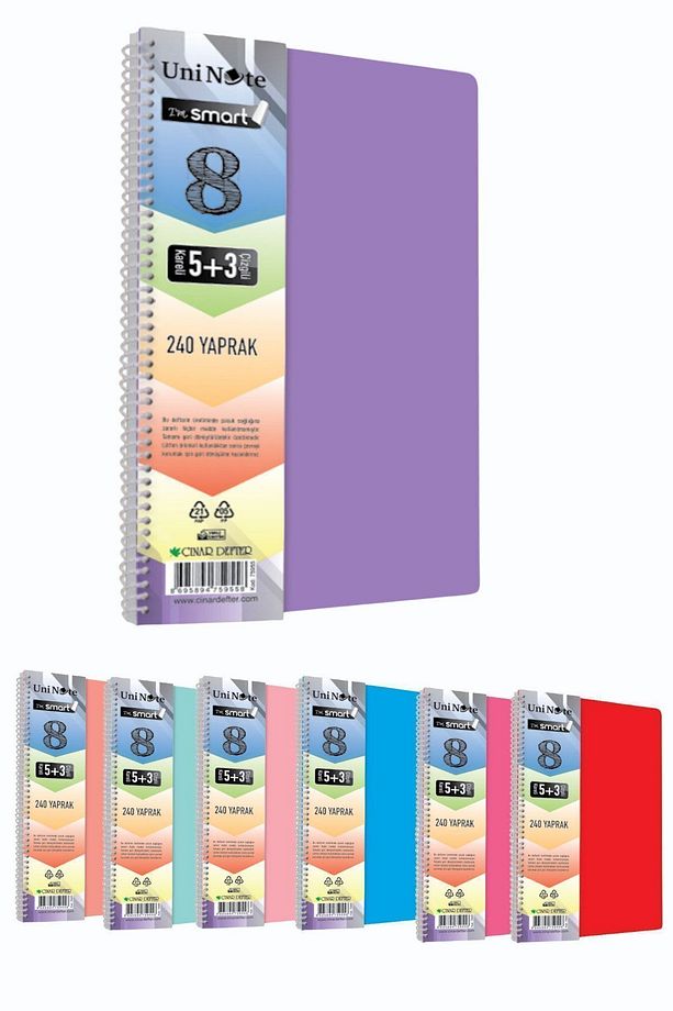 I'M Smart Ayraçlı Defter A4 Spiralli 6 Kareli 3 Çizgili 225 Yaprak - 1