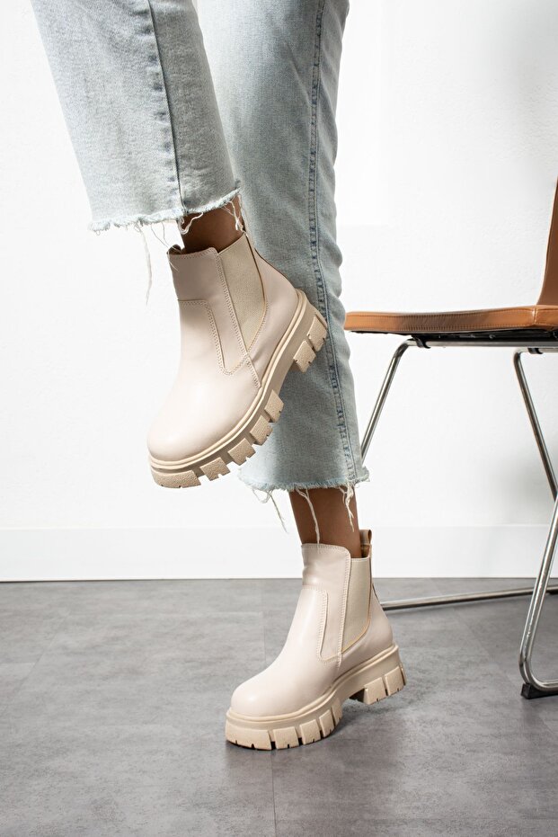 Cizme de damă elastice bej - 2