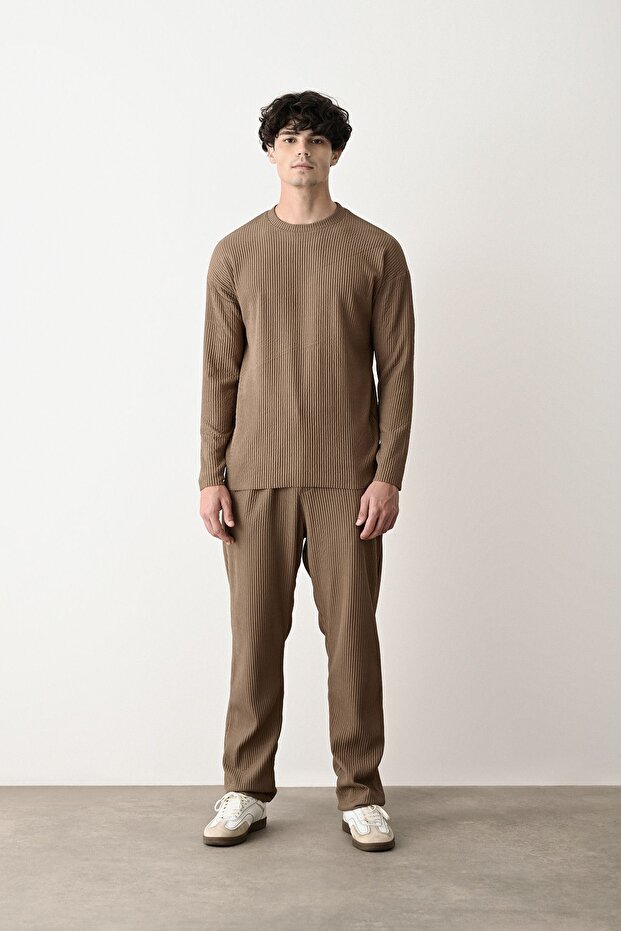 Erkek Oversize Fitilli Sweatshirt - 3