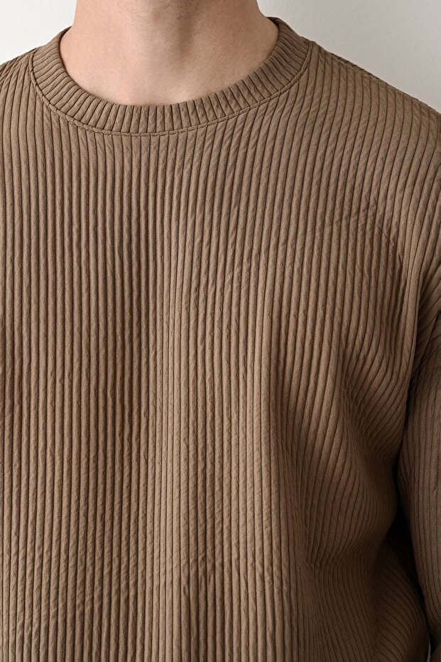 Erkek Oversize Fitilli Sweatshirt - 2