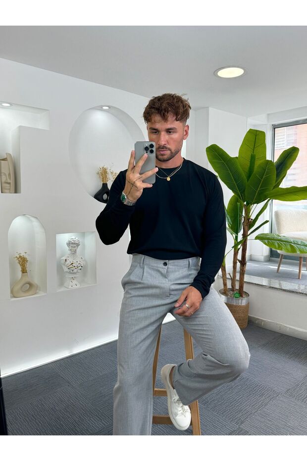 Siyah Basic Uzun Kol Badi - 4