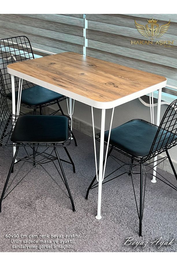 Beyaz Metal Ayaklı 60x90 Cm KALINLIKLI (TEK MASA) Eclipse Mutfak - Balkon - Çalışma Masası 2024 - 7