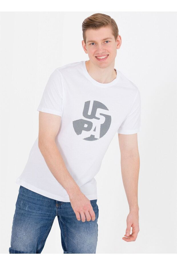 Crew Neck White Men's T-shirt Onza