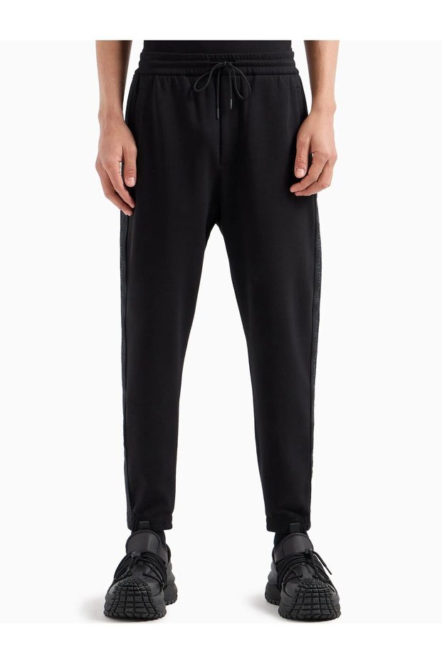 Men's Brand Logo Detailed Rubber Waist and Ankle Black Pants 3D1P68 1JHSZ-0999