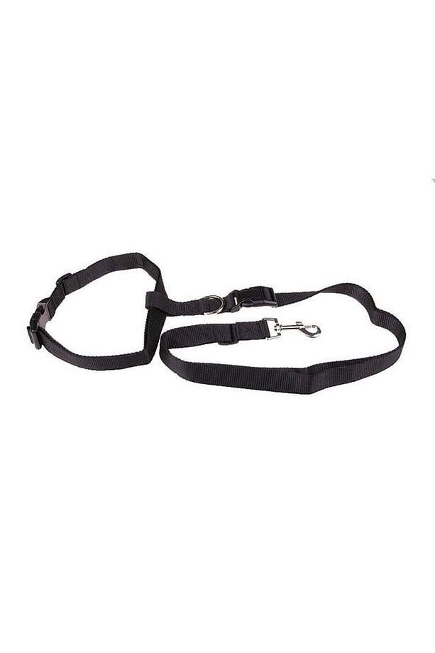 Köpek Tasması Eller Serbest Siyah Kedi Köpek Gezdirme Kemeri Bel Tasması Kayışı Ayarlanabilir Tasma - 5