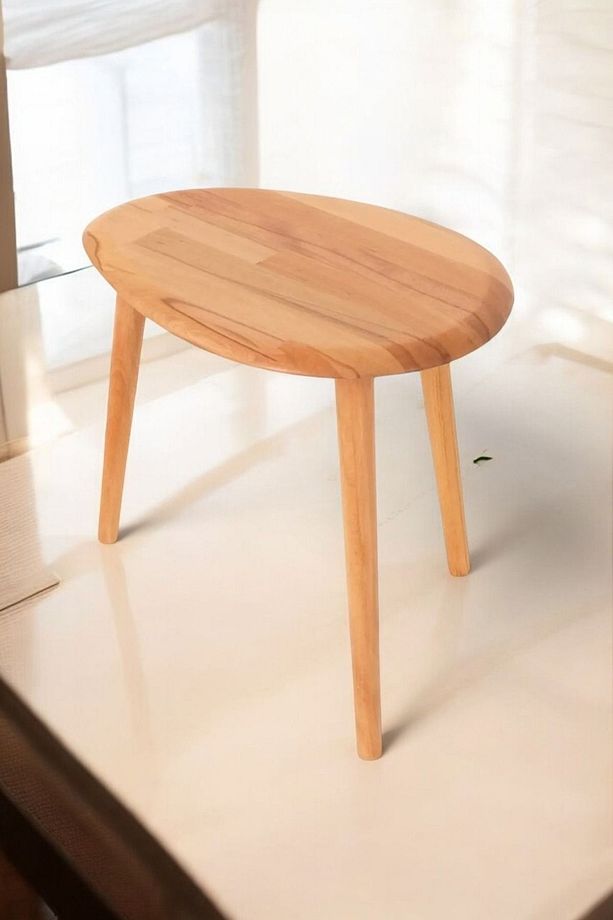 Masif Naturel Tekli Zigon Sehpa Set - 2