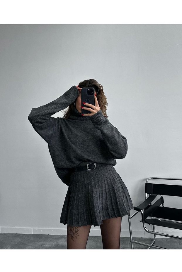 Viral Knitwear Skirt Sweater Knitwear Set