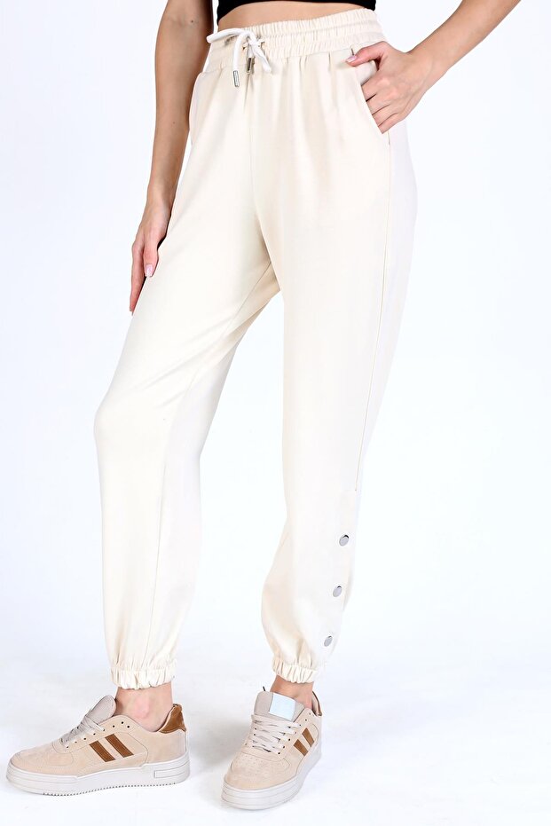 بدلة رياضية بأرجل باللون البيج موديل 4281A - 2