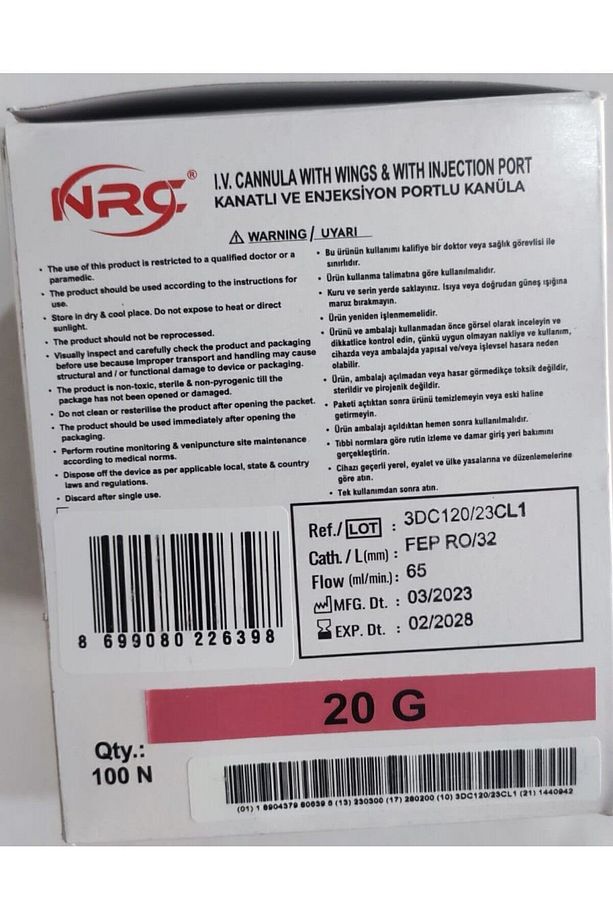 Piercing Delim Iğnesi Branül Intraket PEMBE 20G - 100 Adet - 4