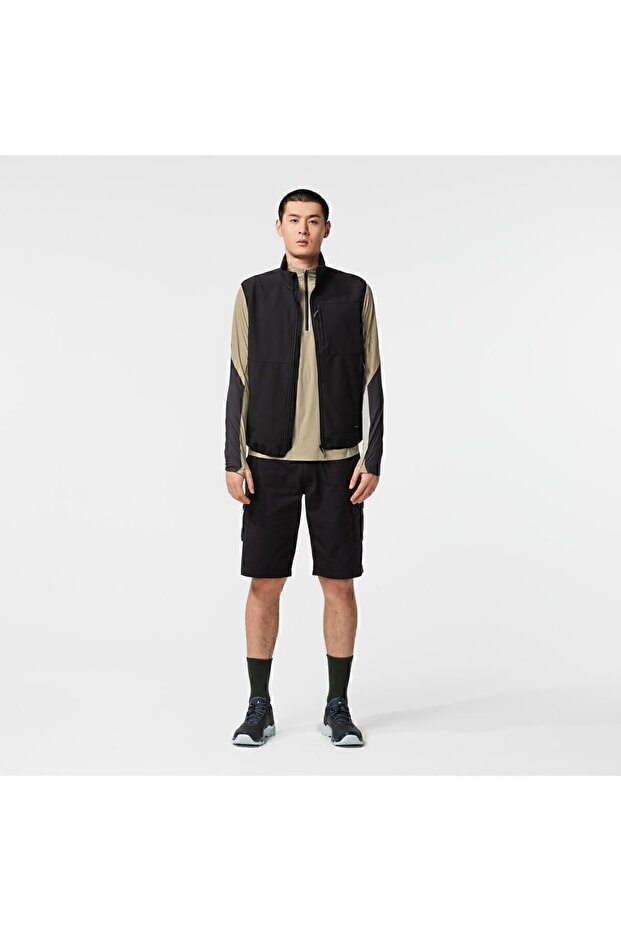 Decathlon Forclaz Erkek Outdoor Trekking Rüzgar Kesici Softshell Yelek - Siyah - Mt100