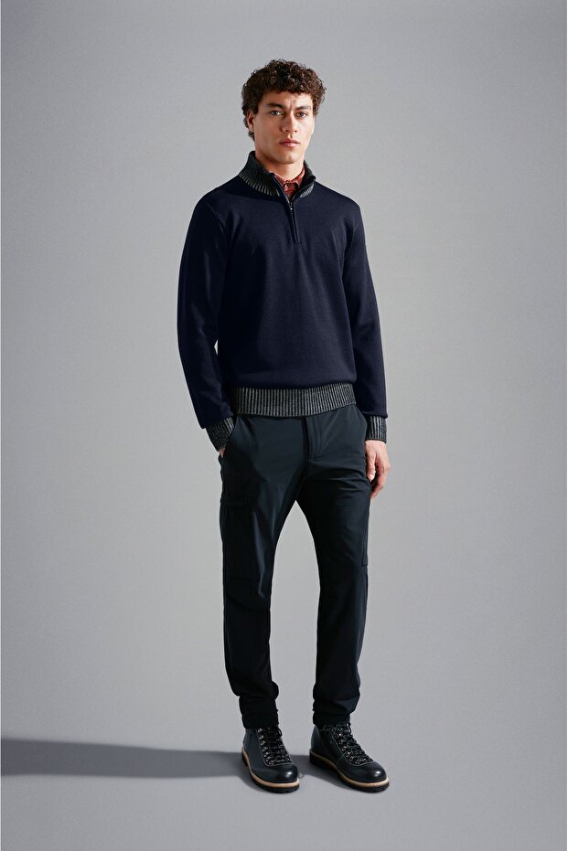 MEN'S ZIPPED PULLOVER C.W. WOOL - 4