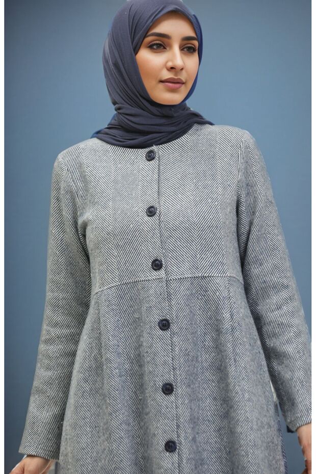 Houndstooth Patterned Winter Cap - 1