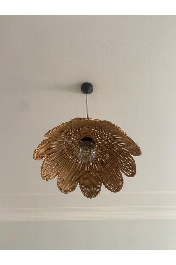 Rattan Çiçek Avize Rattan Avize Bambu Çiçek Avize Bambu Avize Hasır Çiçek Hasır Avize - 2