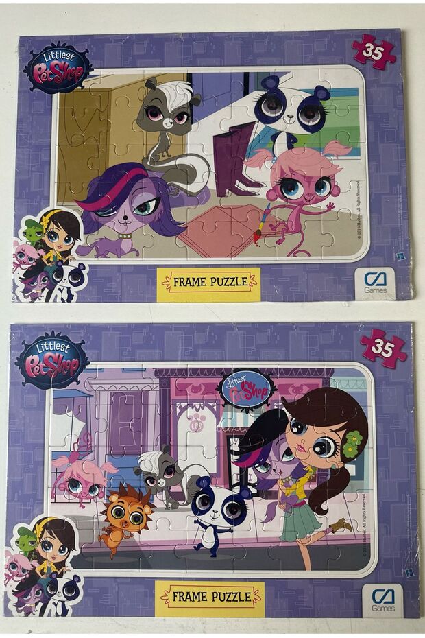 35 parça 2 adet Puzzle Çocuk Yapboz Littlest Pet Shop - 1