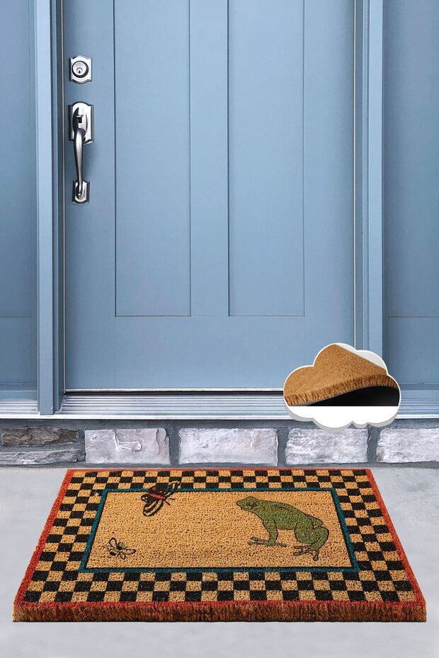 Coco Frog Red Doğal Koko Paspas,Kıl Kapı Önü Paspası - 1