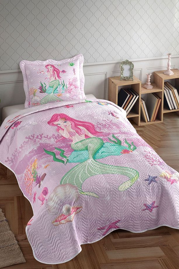Mermaid Tek Kişilik Kapitone Yatak Örtüsü - 1
