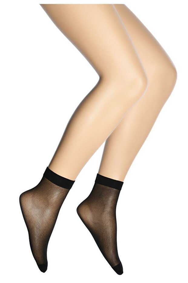 Women's Shiny Fit 15 Black Sock Socks, Pack of 12
