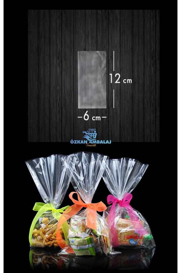 Opp Poşet Kurabiye Aksesuar Poşeti Jelatin Poşet 6x12 Cm 500 Adet - 1