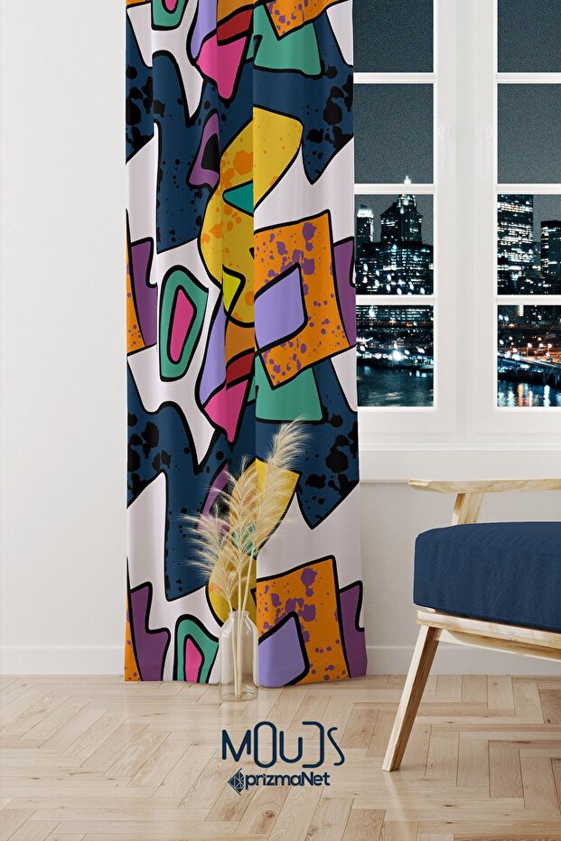 ستارة خلفية منقوشة من Artboard 2 لغرفة الشباب وغرفة المعيشة، مطبوعة رقميًا من جلد الغزال، مصنوعة من الإسفنج المضغوط، ذات جناح واحد