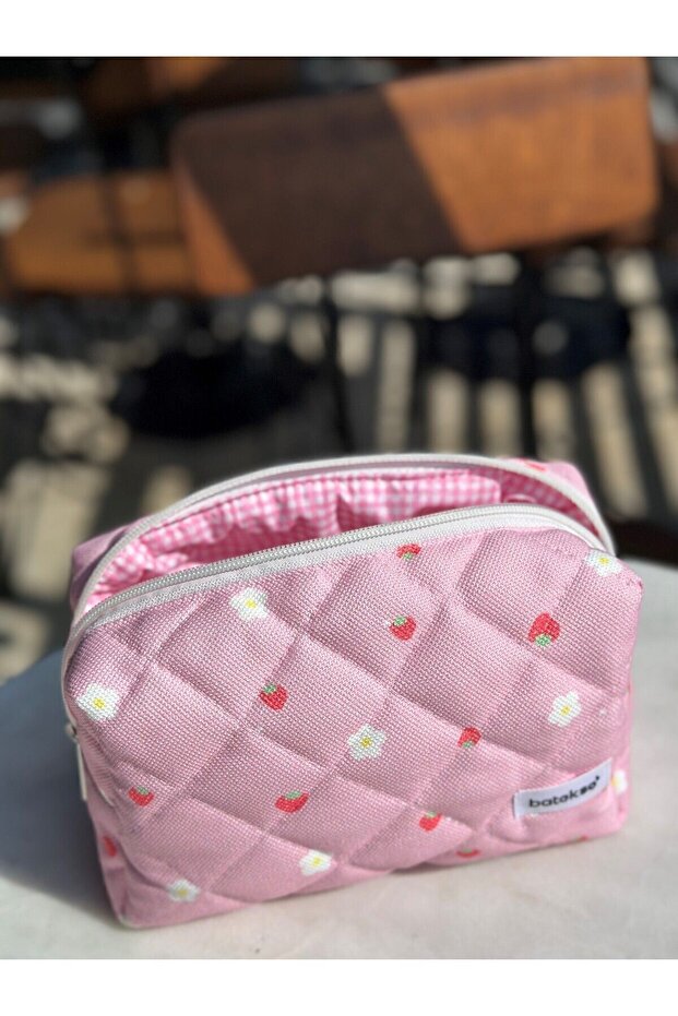 حقيبة مكياج صغيرة بنمط الفراولة - حجم كبير - 6