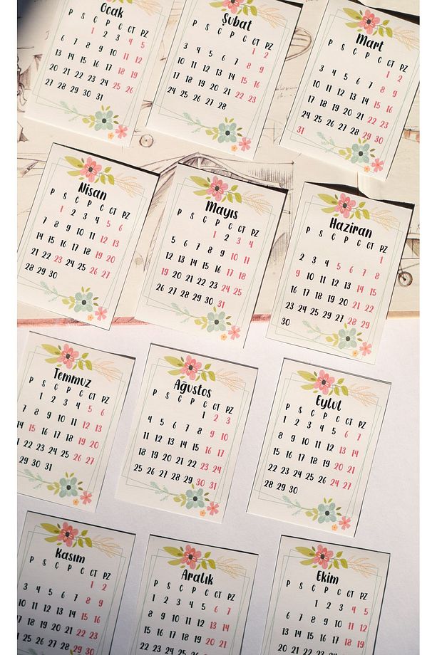 2025 Takvim *5 X 8 Cm* / Yapışkanlı Mini Takvim Planner Için - 2