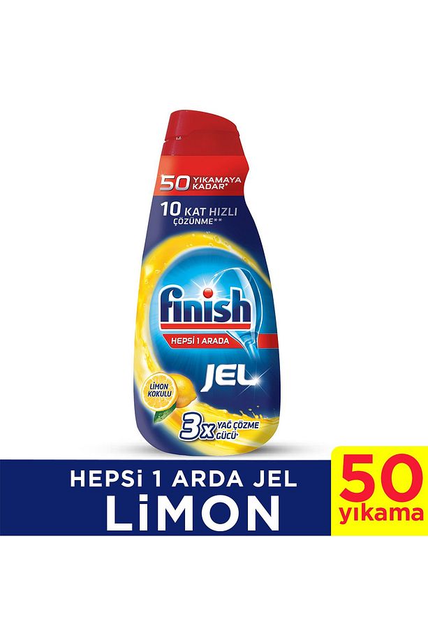 Hepsi Bir Arada 2000 Ml Konsantre Jel Limon Bulaşık Makinesi Deterjanı (2 X 1000 Ml) - 3