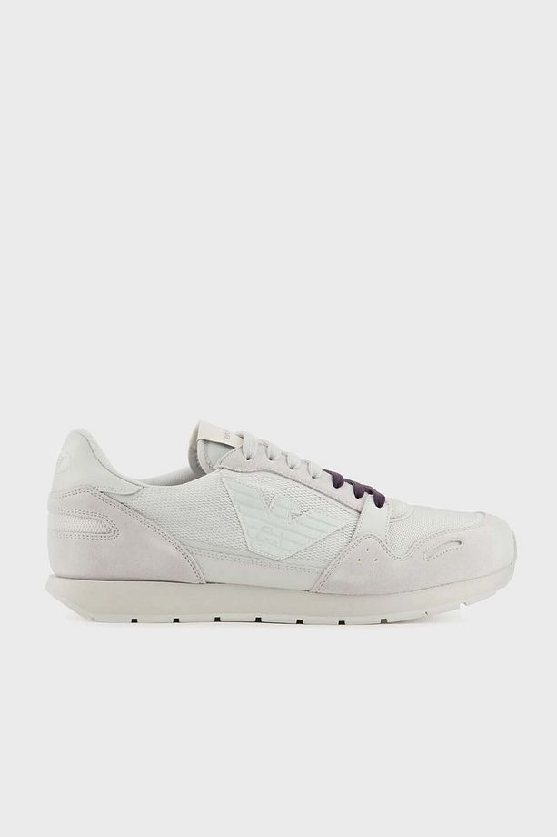 Logolu Deri Süet Sneaker Ayakkabı Erkek AYAKKABI X4X537 XN730 01786 - 1
